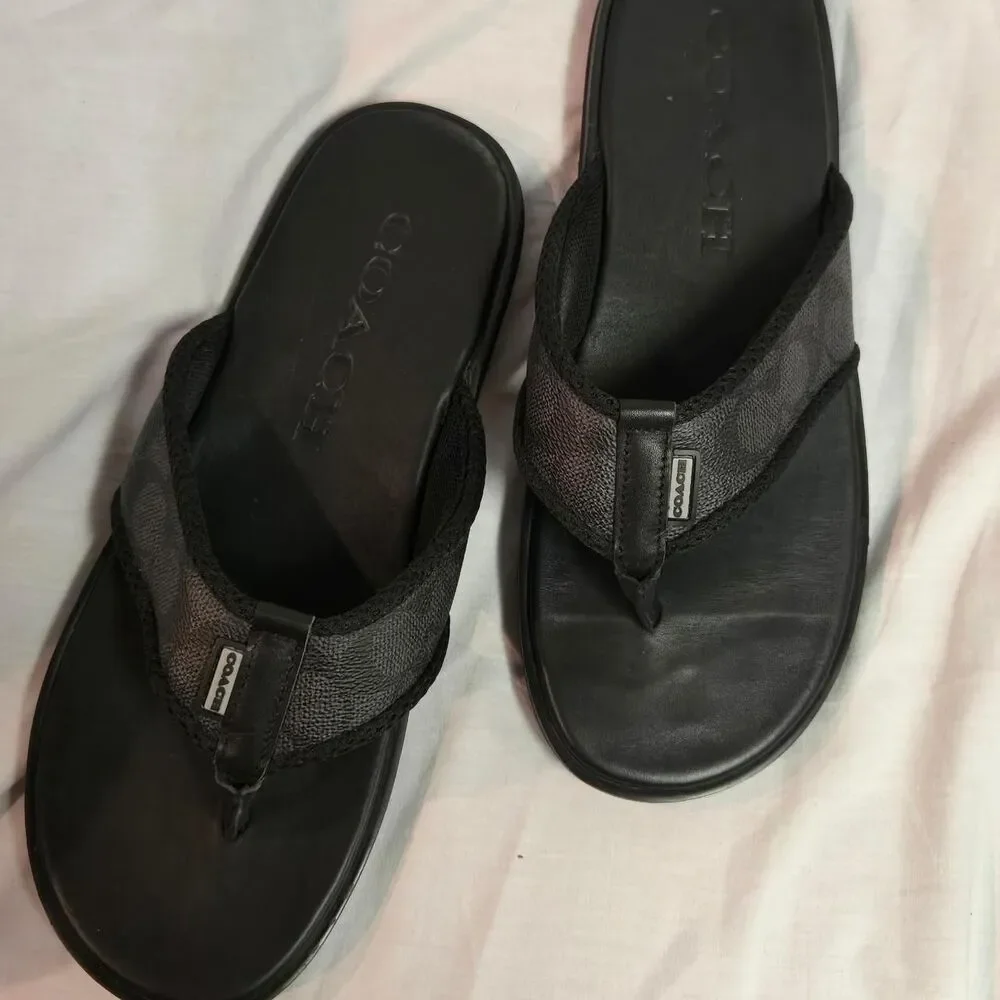 Coach Men's Black Flipflops